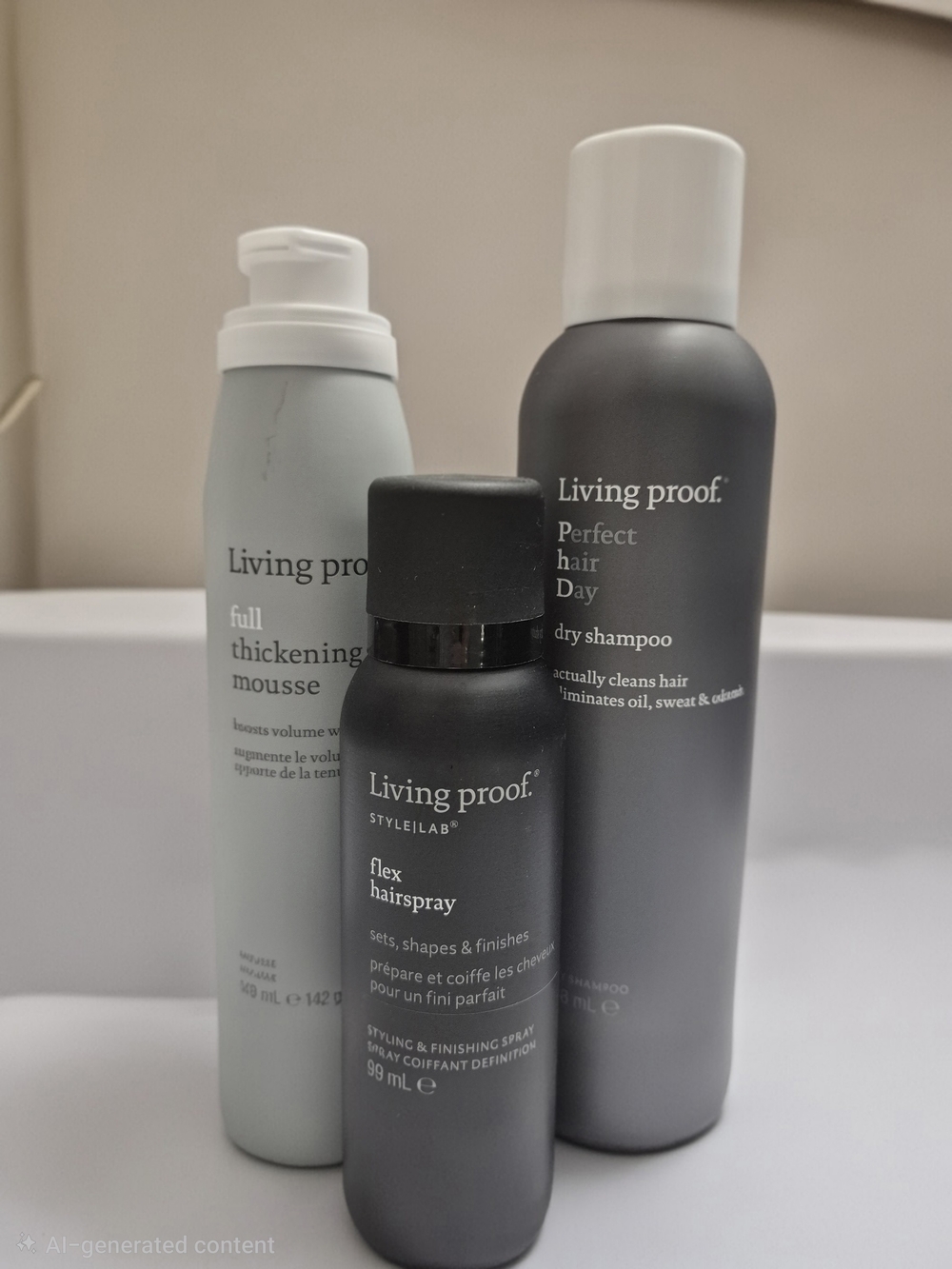 Living Proof Bundle Flex Hairspray, Dry Shampoo & Mousse – New!